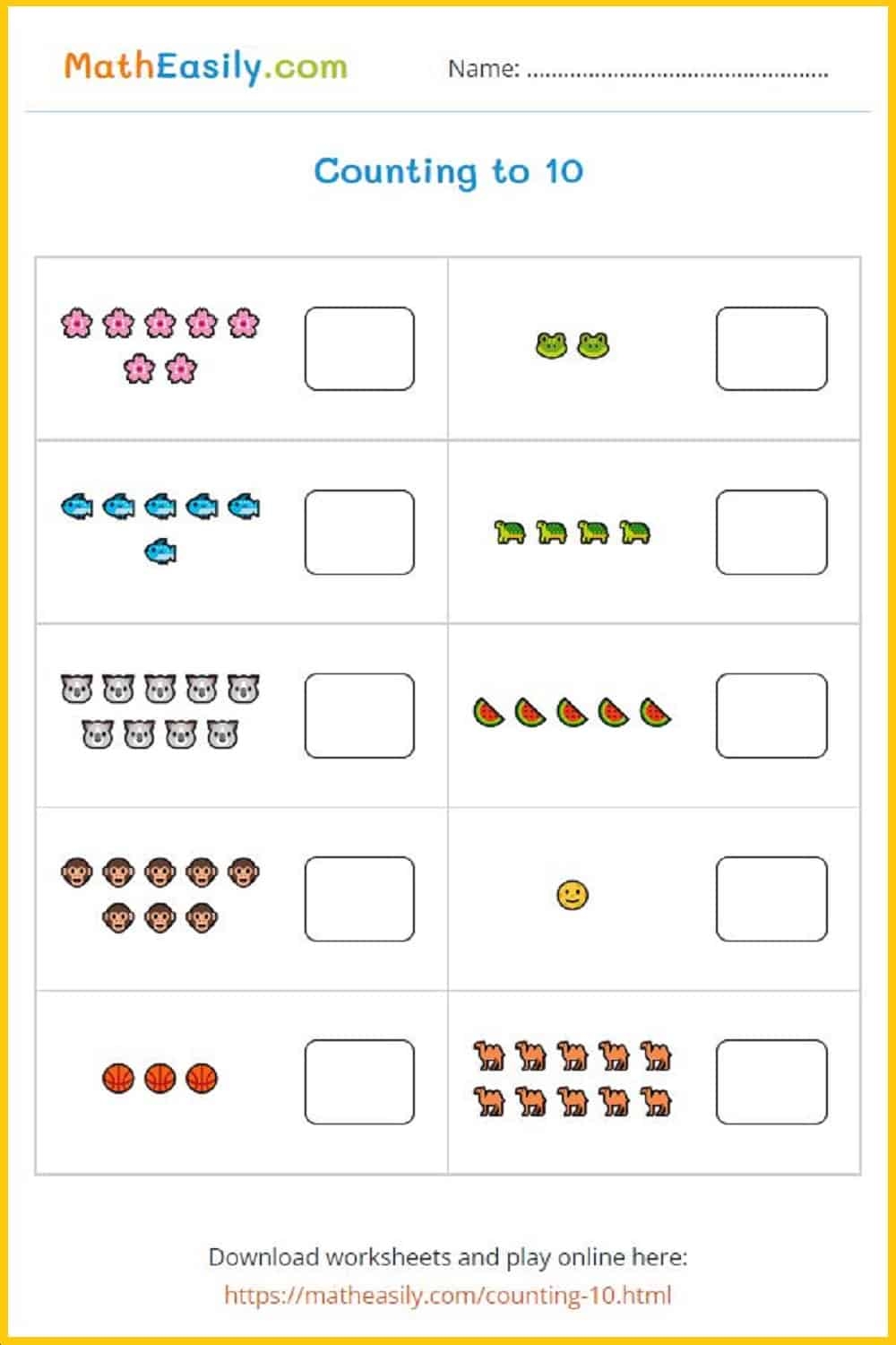 free math worksheets for kindergarten