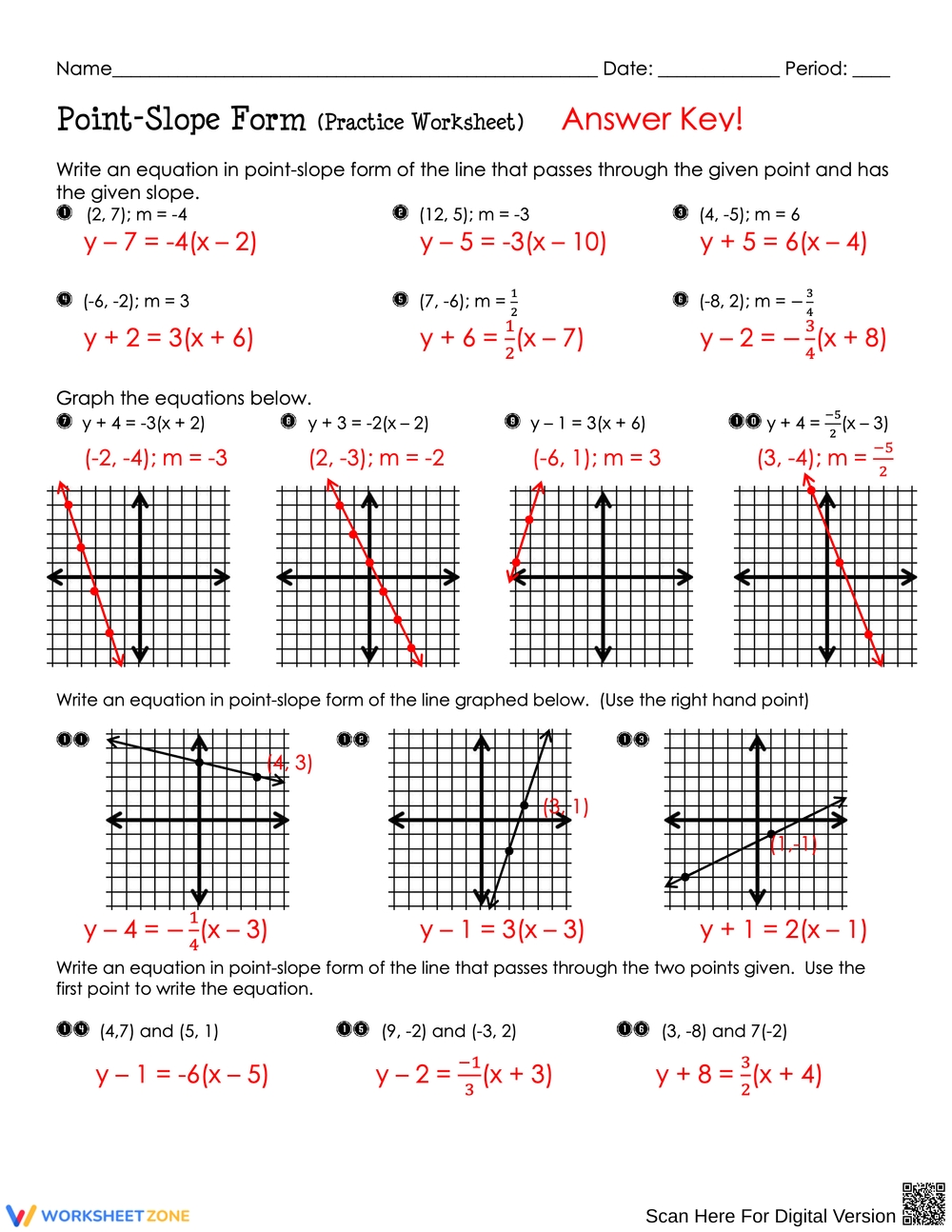 point slope form worksheet point slope form worksheet