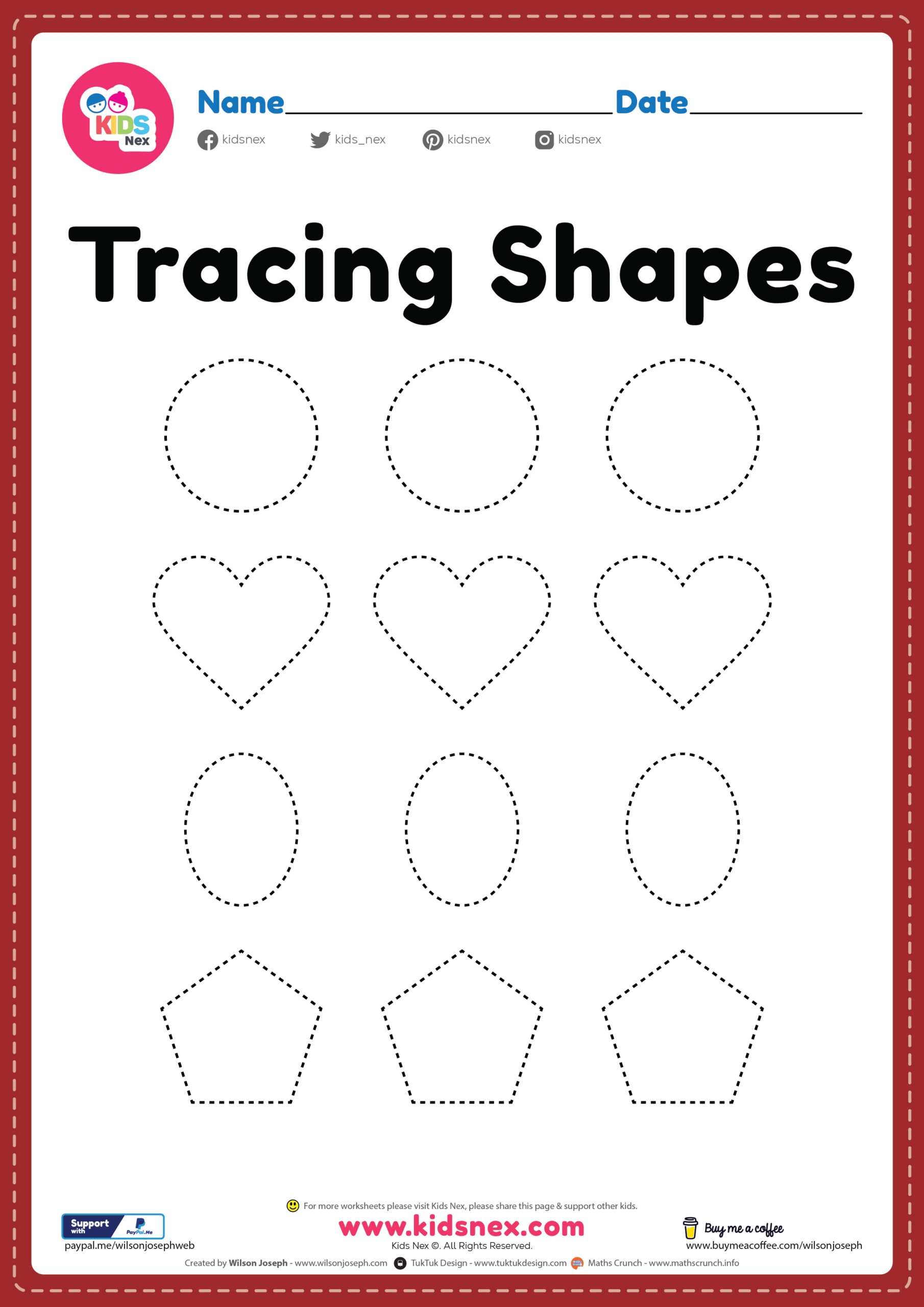 shapes worksheets for kindergarten