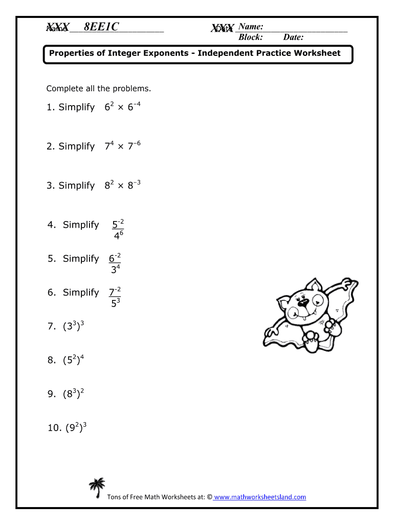Properties Of Integer Exponents Worksheet Fill Out Sign Online DocHub Properties Of Integer Exponents Worksheet Fill Out Sign Online DocHub