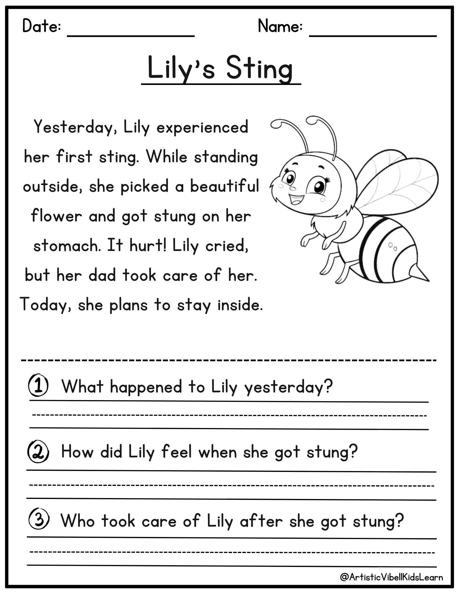 Reading Comprehension Printable Kindergarten First Grade Worksheets Instant Download Fluency Worksheet English Learing Set 2 Etsy Denmark Reading Comprehension Printable Kindergarten First Grade Worksheets Instant Download Fluency Worksheet English Learing Set 2 Etsy Denmark