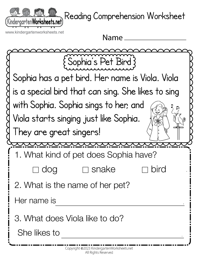 literacy worksheets for kindergarten