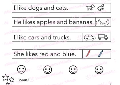 Reading Comprehension Worksheets Reading With Sight Word And