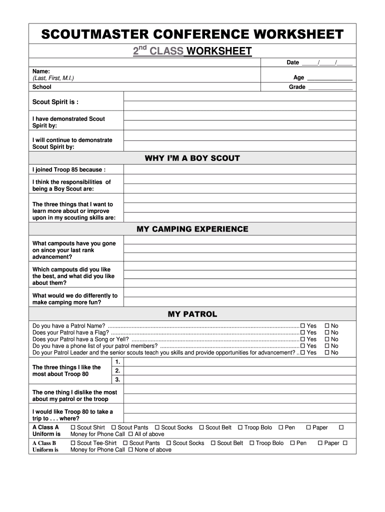 cooking merit badge worksheet