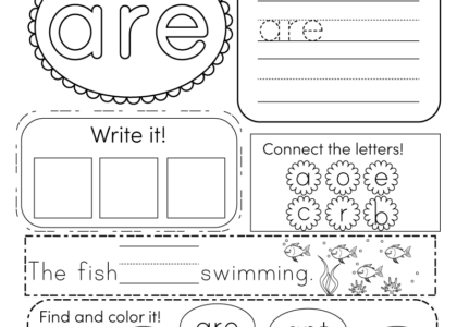 Sight Word are Worksheet Free Printable Digital PDF
