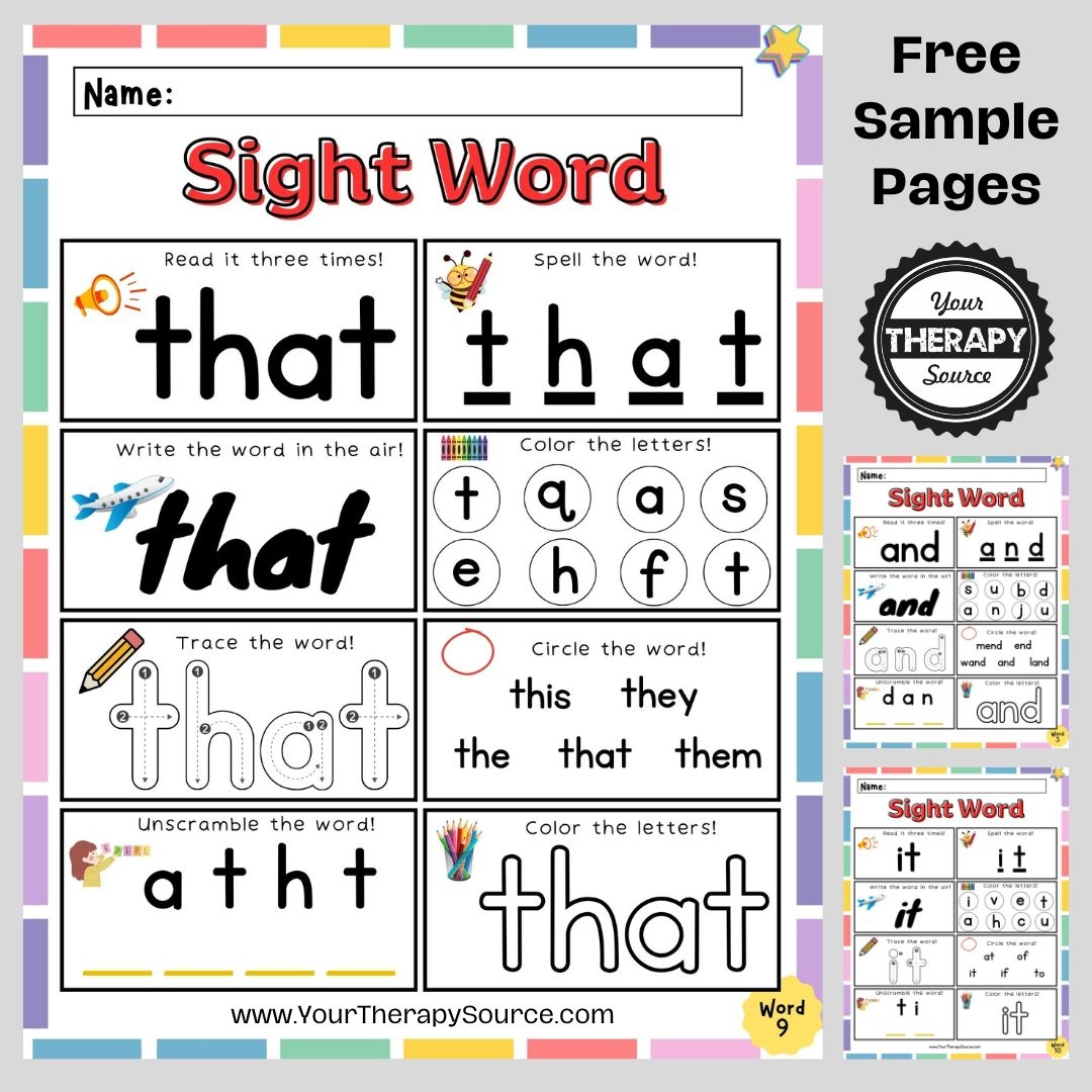 Sight Words Kindergarten Worksheet Free Printables Your Therapy Source Sight Words Kindergarten Worksheet Free Printables Your Therapy Source
