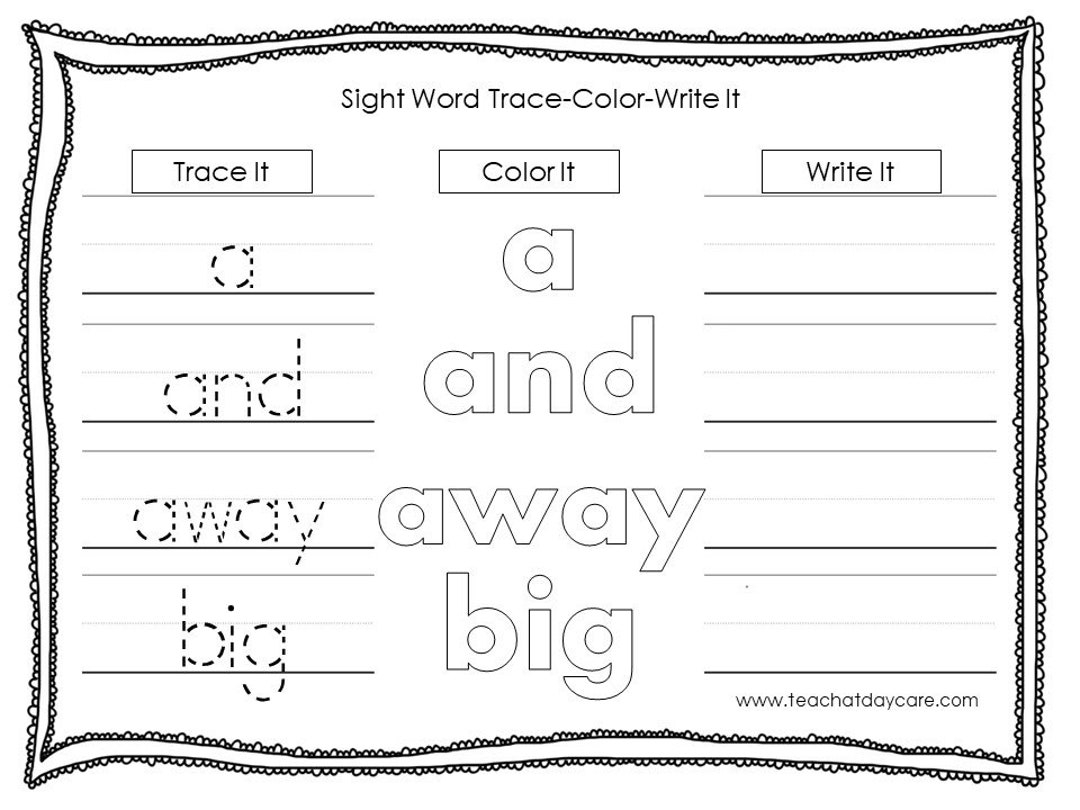 and sight word worksheet and sight word worksheet
