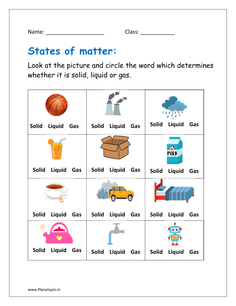 states of matter worksheet states of matter worksheet