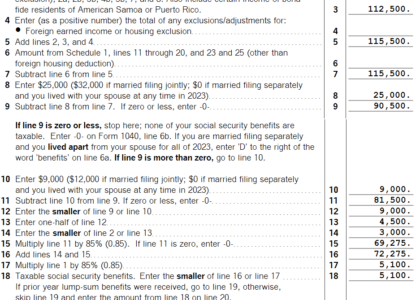 Solved Taxable Social Security Worksheet