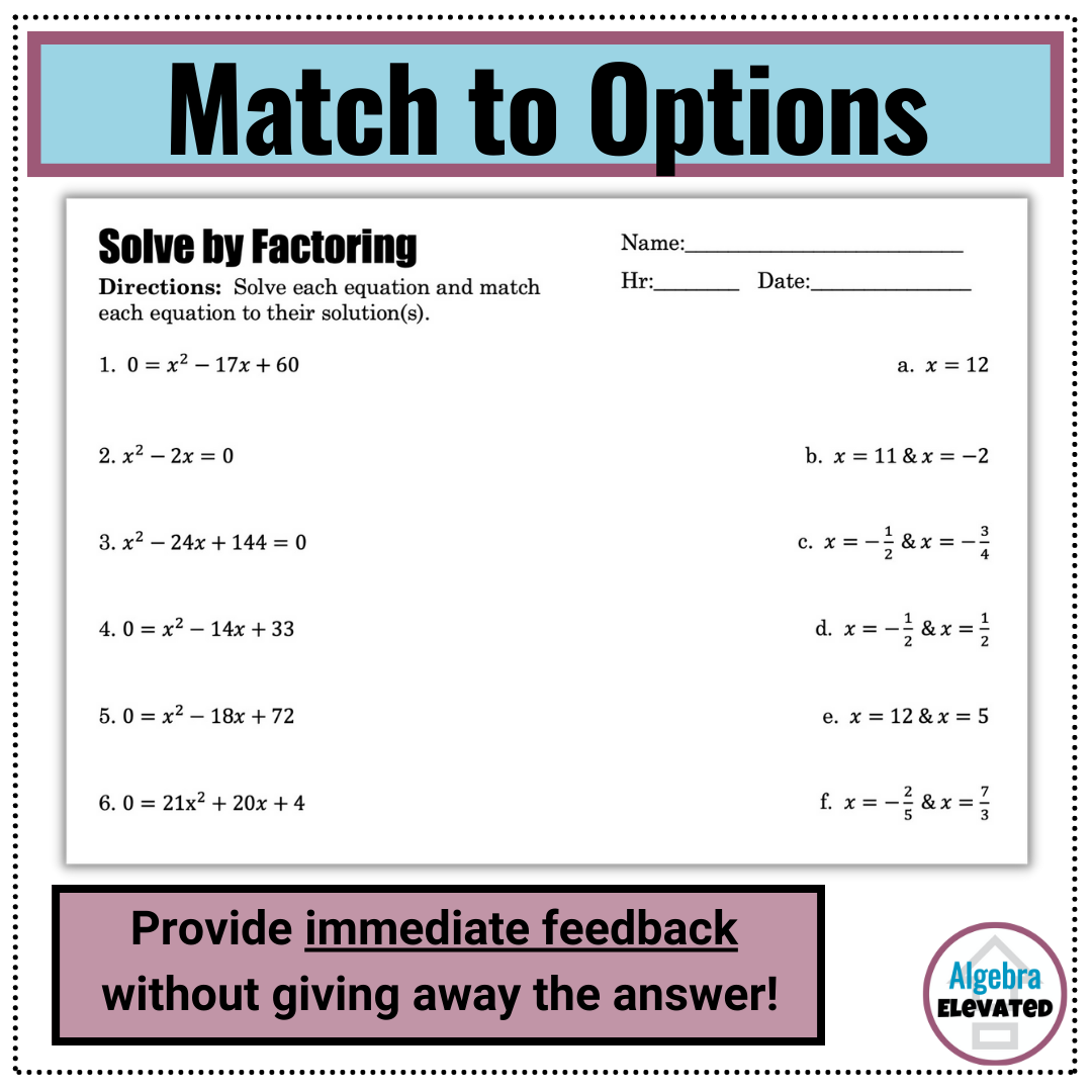 solving quadratic equations by factoring worksheet solving quadratic equations by factoring worksheet