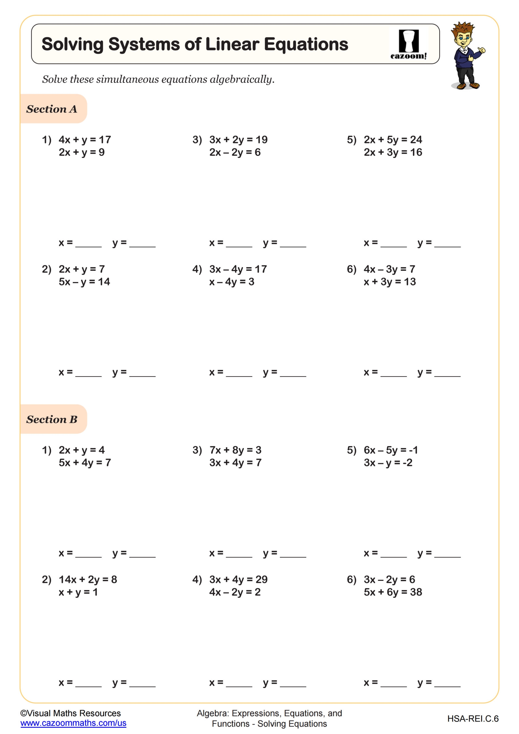 Solving Systems Of Linear Equations Worksheet Fun And Engaging Algebra I PDF Worksheets Solving Systems Of Linear Equations Worksheet Fun And Engaging Algebra I PDF Worksheets
