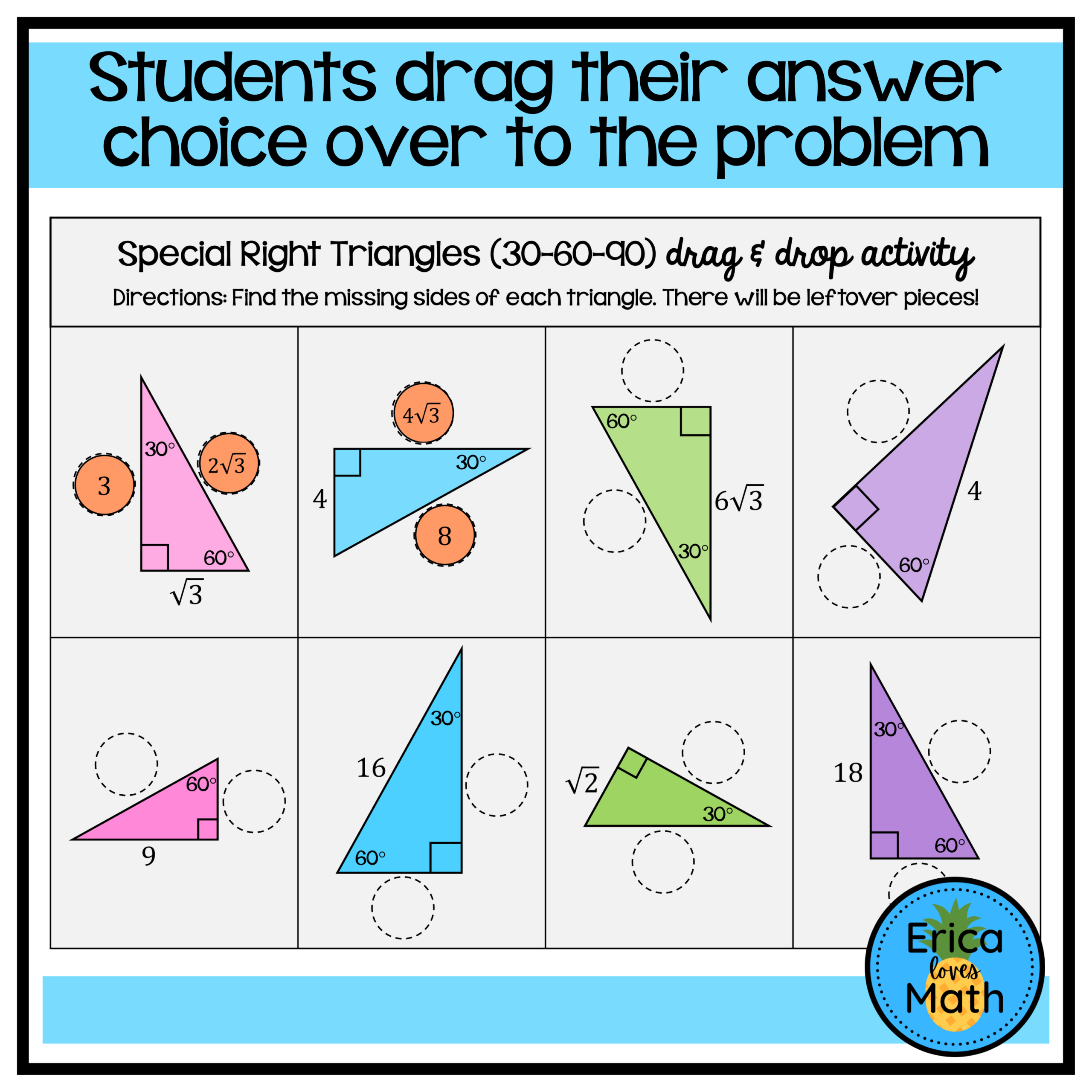 special right triangles worksheet