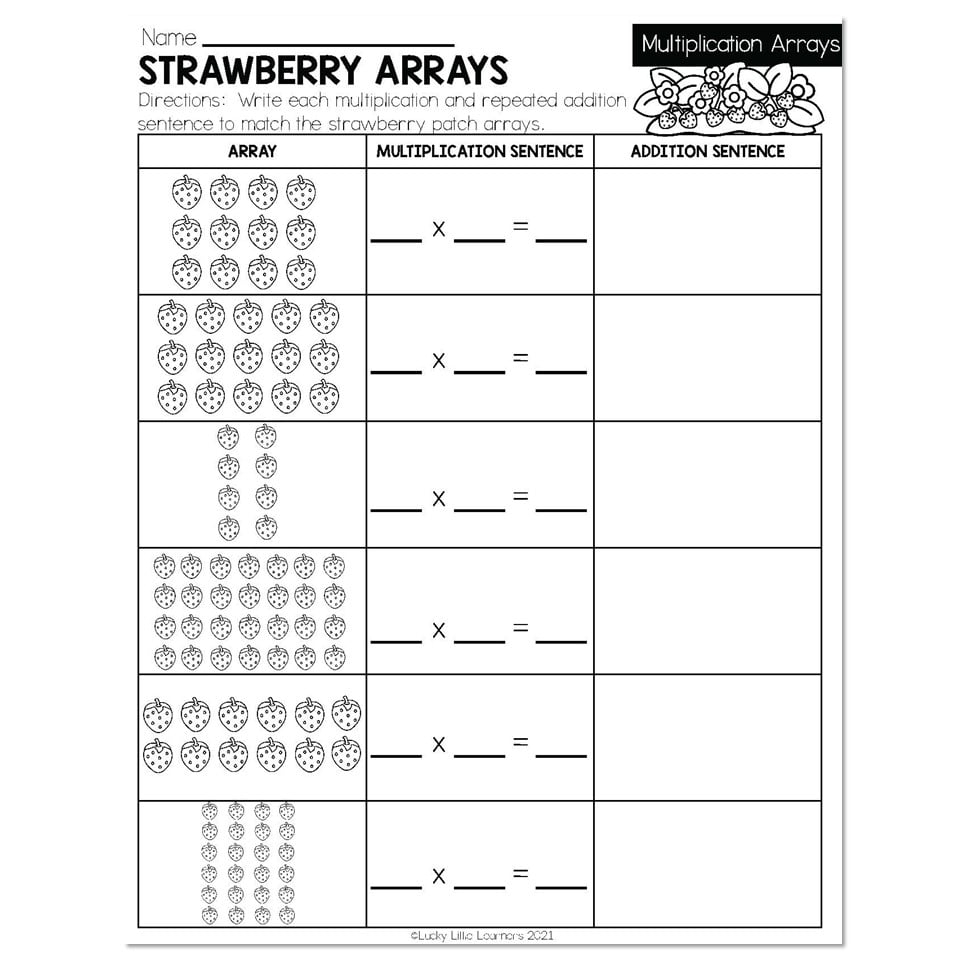 multiplication using arrays worksheets multiplication using arrays worksheets