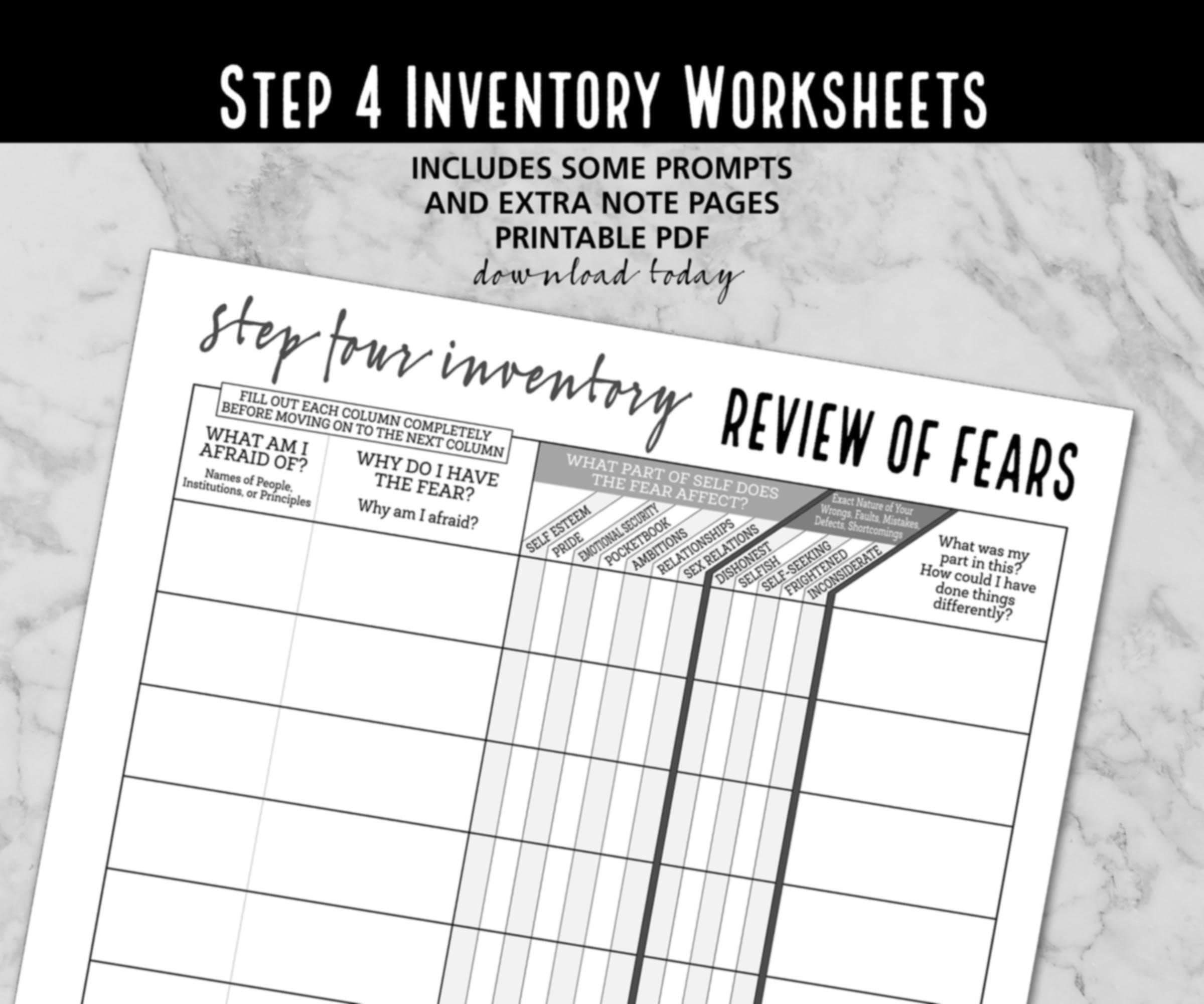 step 4 aa worksheet step 4 aa worksheet