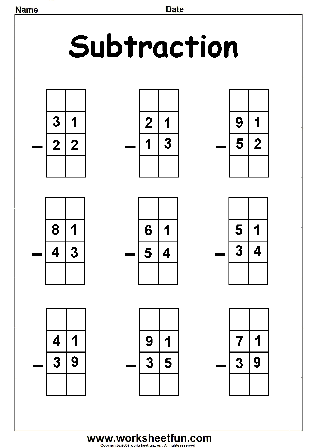 subtraction with borrowing worksheets subtraction with borrowing worksheets