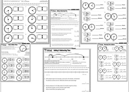 Telling Time Adding Subtracting Measuring Hours Minutes Word Problems NO PREP Worksheets Classful