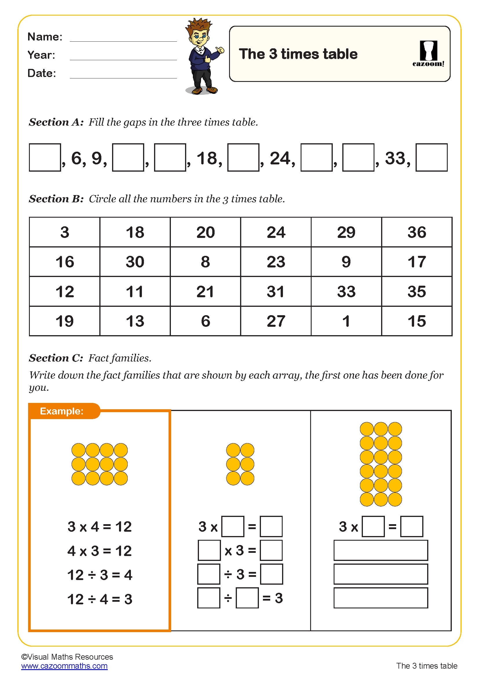 3 times table worksheet 3 times table worksheet