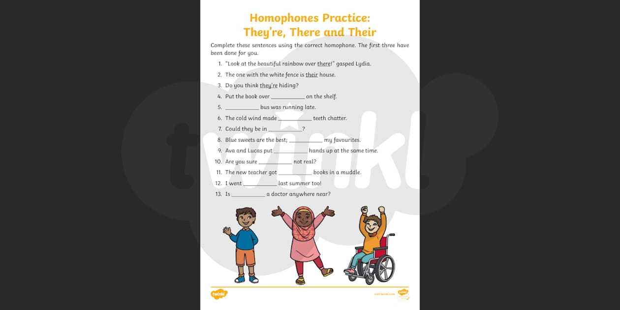 worksheet there their they're worksheet there their they're