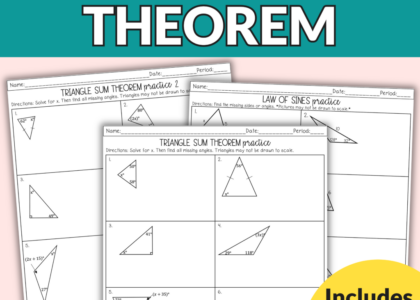Triangle Sum Theorem Guided Notes And Worksheets For High School Geometry Lindsay Bowden