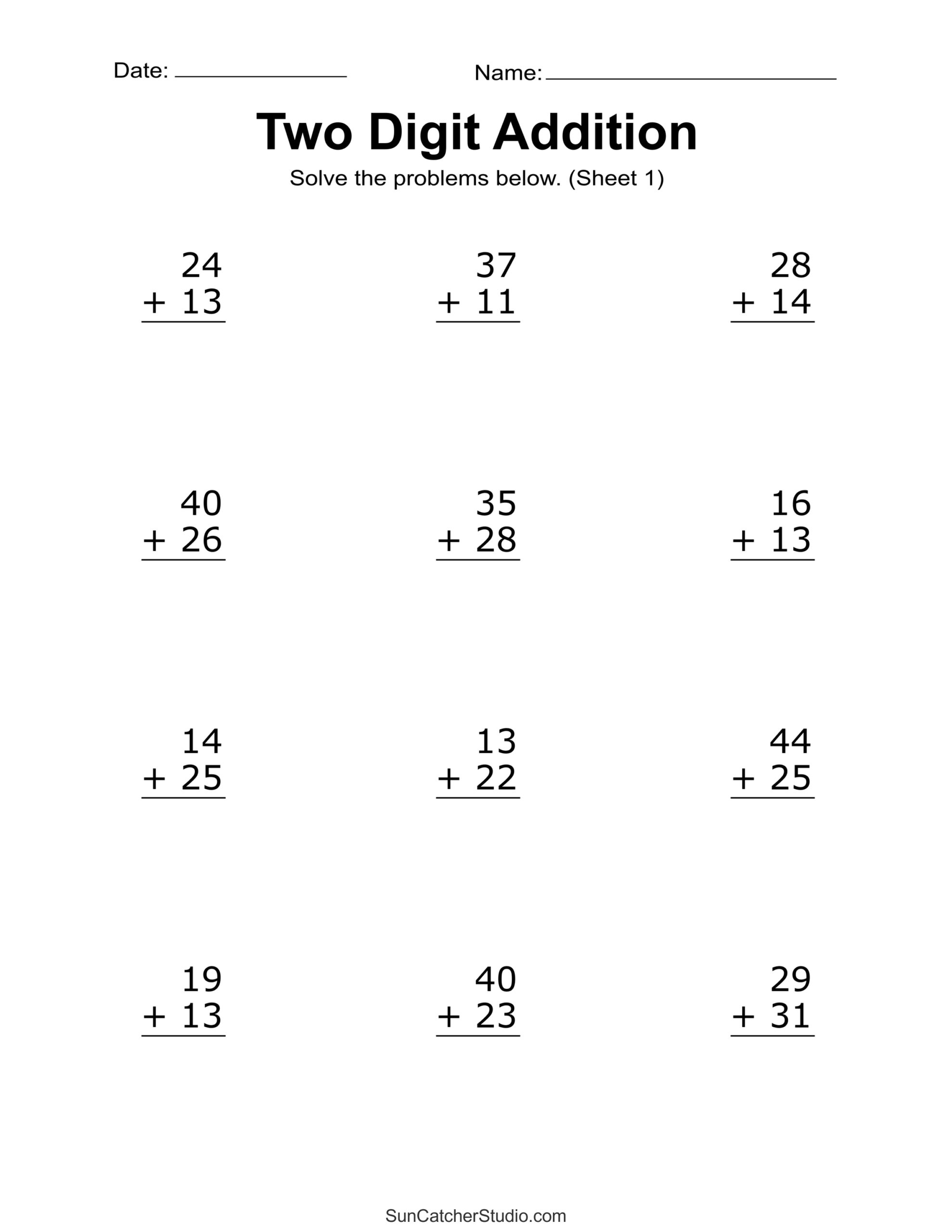 2 digit addition worksheets 2 digit addition worksheets