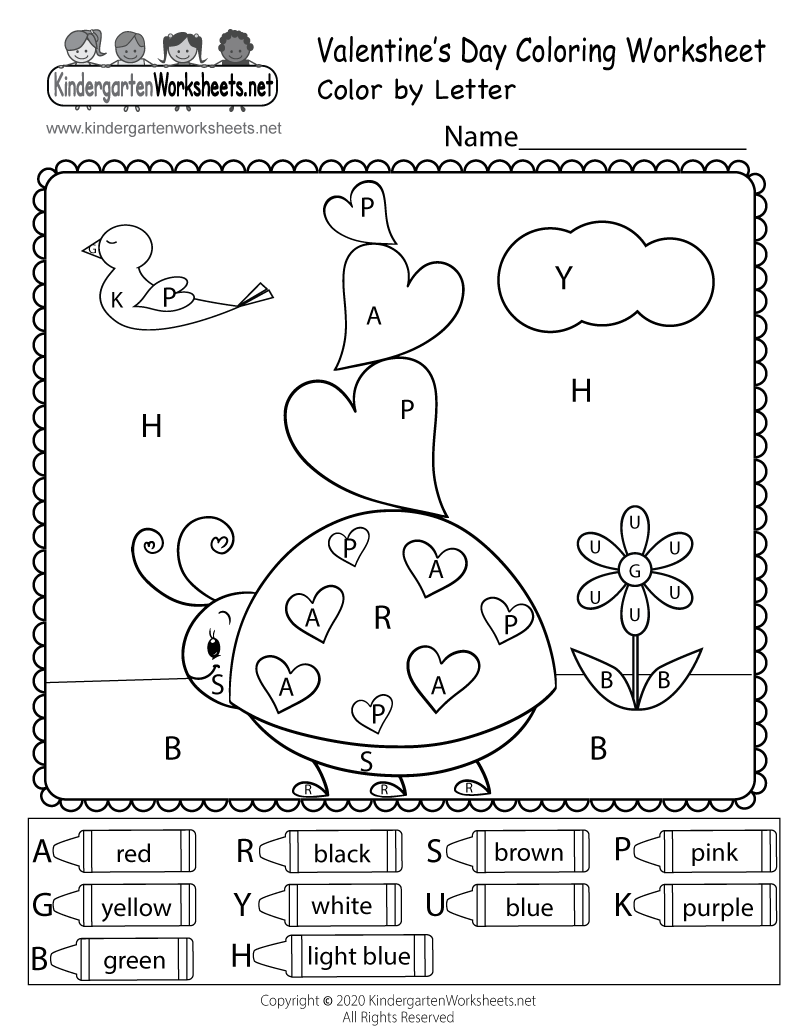 Valentine s Day Color By Letter Worksheet Free Printable Digital PDF