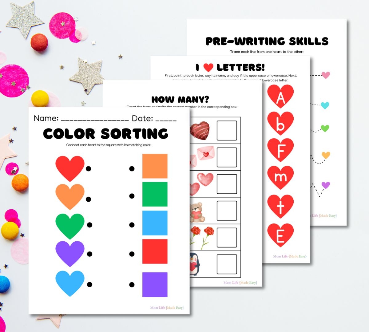 Valentine s Day Worksheets For Preschool Or Kindergarten Mom Life Made Easy