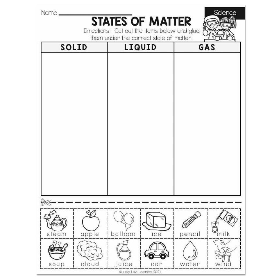 Winter Early Finishers 2nd Grade Science States Of Matter Lucky Little Learners Winter Early Finishers 2nd Grade Science States Of Matter Lucky Little Learners