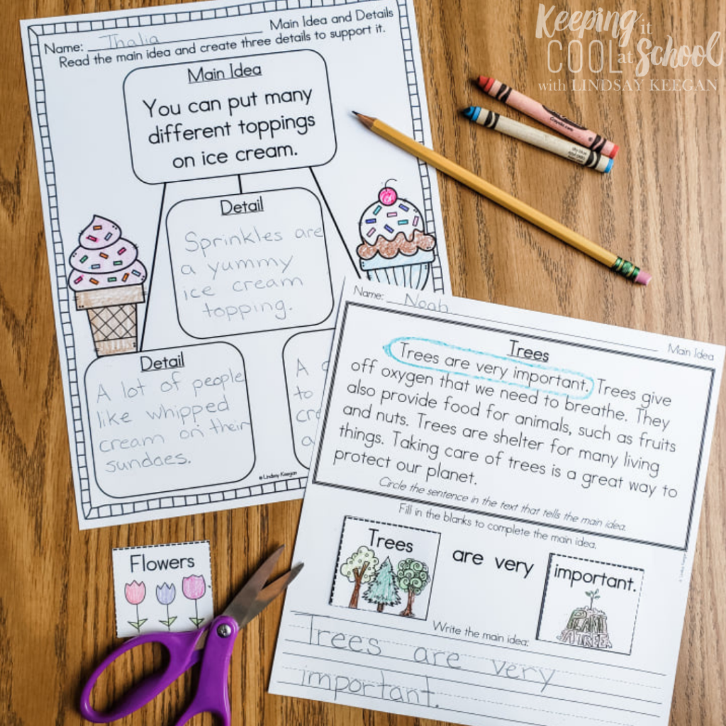 main idea and details worksheets main idea and details worksheets